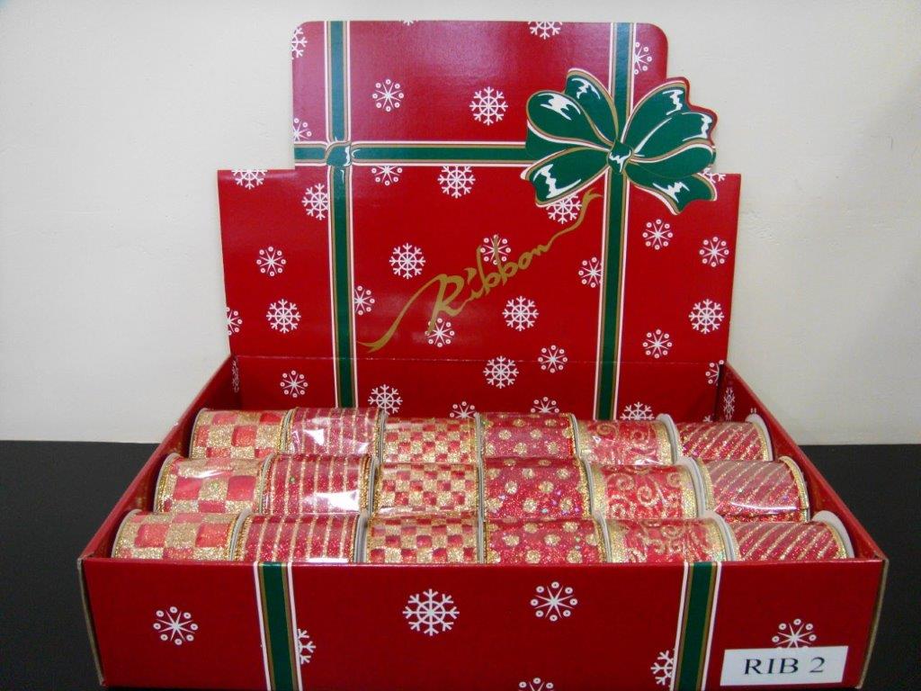 Red And Gold Stripes Dots Blocks Ribbon
